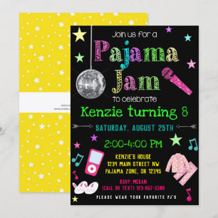 Pajama Jam Party Invite - PJ Dance Party Invite Einladung