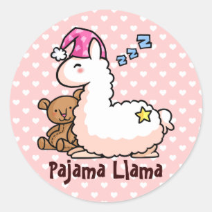 Pajama Llama Runder Aufkleber