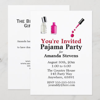 Pajama-Party Einladung