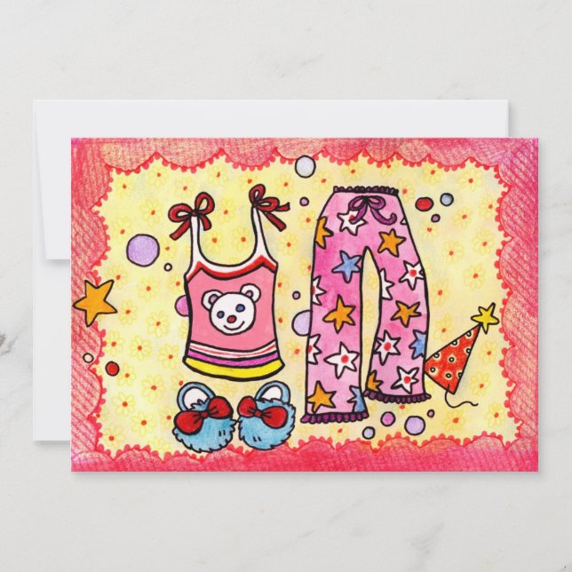 Pajama-Party Einladung (Vorderseite)