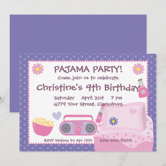 Pajama Party Geburtstag Einladung