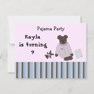Pajama Party Geburtstagseinladungen Einladung