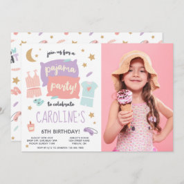 Pajama Party Girls Jegliches Foto Geburtstagsparty Einladung