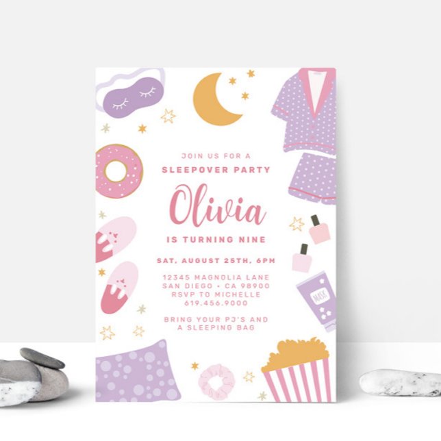 Pajama Party ・ Sleepover Slumber Party Einladung (Von Creator hochgeladen)