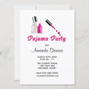Pajama Party Unique Girls Geburtstag Einladung