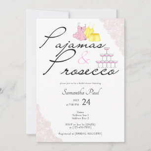 Pajama & Prosecco PJs Slumber Party Brautparty Einladung