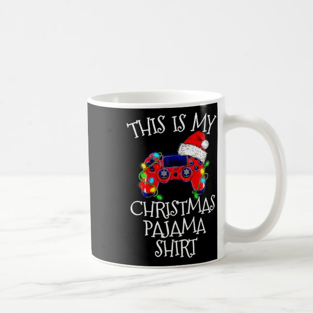Pajama Shirt Video Game Controller Weihnachtsmannm Kaffeetasse (Rechts)