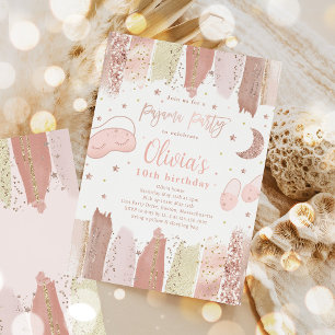 Pajama Sleepover Geburtstagsparty Tee zwischen Par Einladung