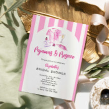Pajamas and Prosecco Bridal Shower Pink Stripes