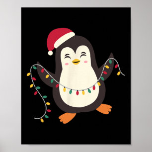 Pajamas Niedliche Pinguine Weihnachten Weihnachten Poster