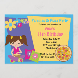 Pajamas & Pizza Party Einladung