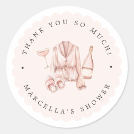 Pajamas & Prosecco Brautparty Bachelorette Runder Aufkleber