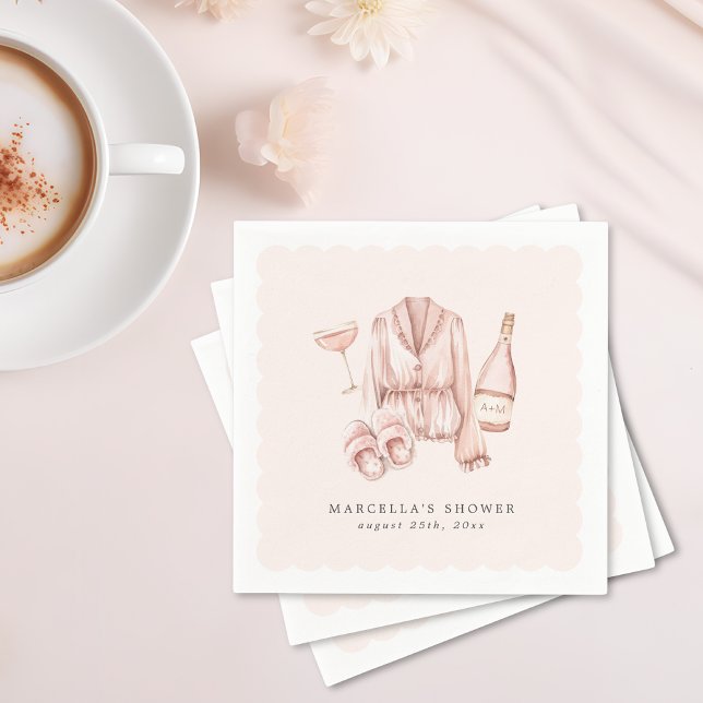 Pajamas & Prosecco Brautparty Bachelorette Serviette (Von Creator hochgeladen)