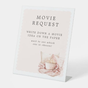 Pajamas & Prosecco Brautparty Movie Request Sockelschild