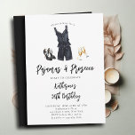 Pajamas Prosecco PJ Party Black Chic 30. Geburtsta Einladung<br><div class="desc">Feiern Sie ihren 30. Geburtstag mit einem extravaganten,  sassy und eleganten Pajama-Party und unserer eleganten Einladung mit Aquarellbildern aus einem schwarzen Nachtrobe,  schwarzen Stilettos anstelle von Hausschuhen und zwei Champagnerflöten mit dem Titel "Pajamas & Prosecco".</div>