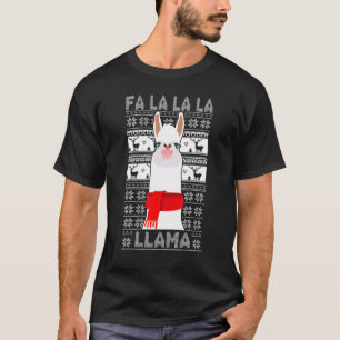 Pajamas Xmas Fa La Llama Kinder Weihnachten Frauen T-Shirt