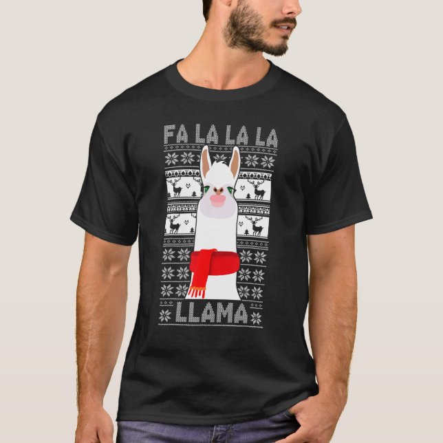 Pajamas Xmas Fa La Llama Kinder Weihnachten Frauen T-Shirt (Vorderseite)