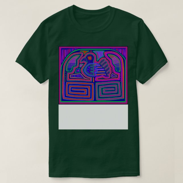 Pajaro in Maze Panama Mola Pink Violet Red TShirt (Design vorne)