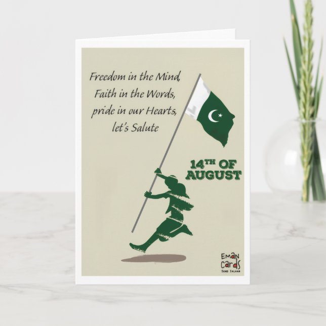 Pak Independence Day - Flag Karte (Vorderseite)