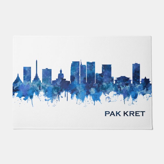 Pak Kret Thailand Skyline Blue Fußmatte (Vorderseite)