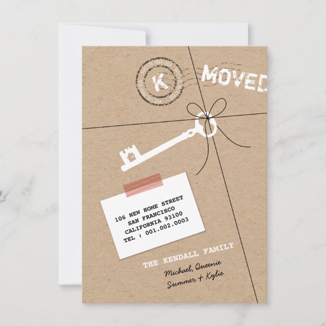 Paket- und Key House Party & Moving Ankündigung (Vorderseite)