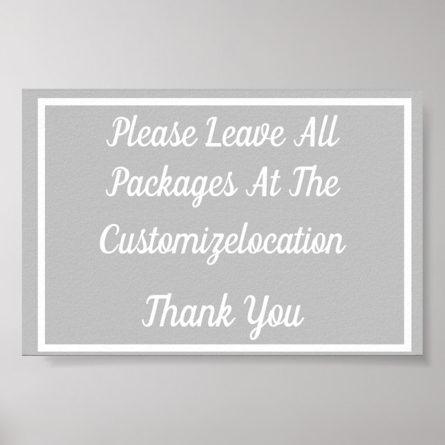 Paketzustellzeichen Poster (Vorne)