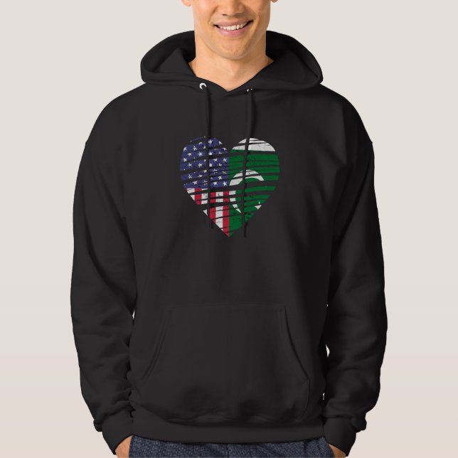 Pakistan American Grown Heart USA Patriot Heritage Hoodie (Vorderseite)
