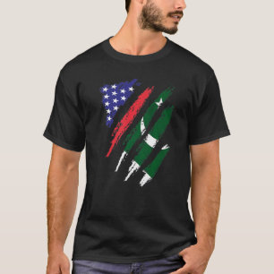 Pakistan Amerikanische Gewachsene Flagge USA Patri T-Shirt