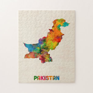 Pakistan-Aquarell-Karte Puzzle