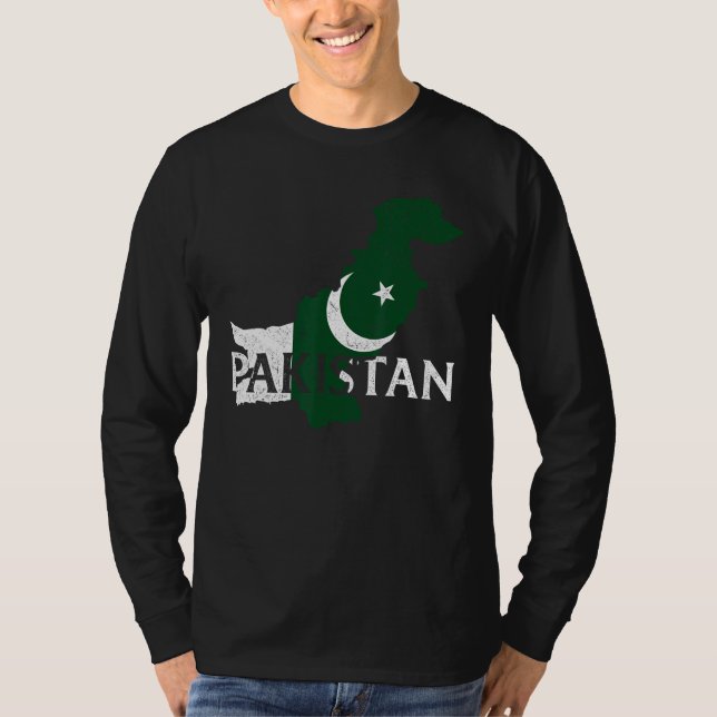 Pakistan Country Map Flag Proud Pakistani Patrioti T-Shirt (Vorderseite)