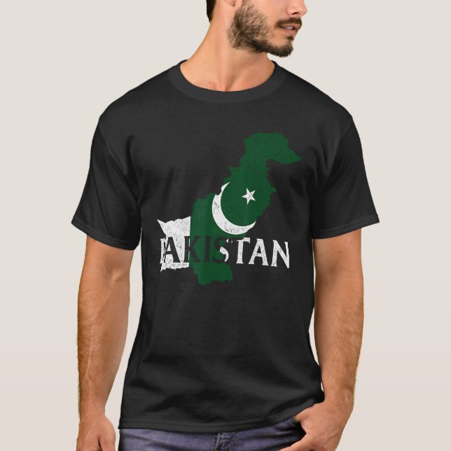 Pakistan Country Map Flag Proud Pakistani Patrioti T-Shirt (Vorderseite)