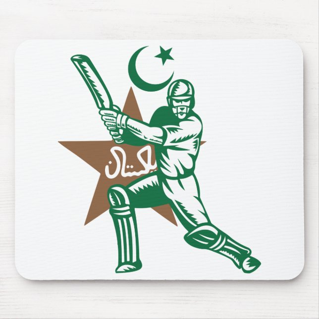 Pakistan Cricket Player Batsman Design Mousepad (Vorne)