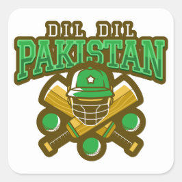 Pakistan Cricket Quadratischer Aufkleber