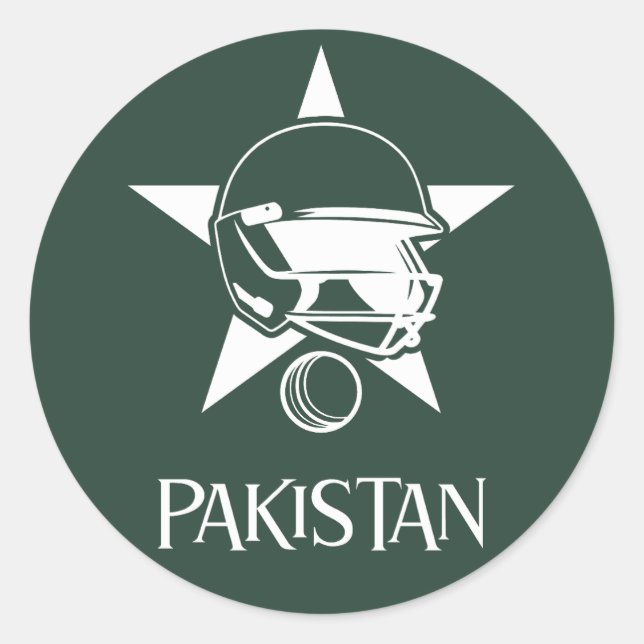 Pakistan Cricket Runder Aufkleber (Vorderseite)