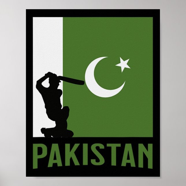 Pakistan Cricket T-Shirt pakistanisches Cricket  Poster (Vorne)