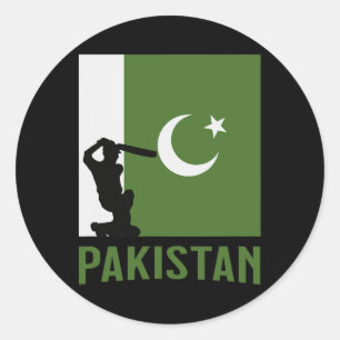 Pakistan Cricket T-Shirt pakistanisches Cricket  Runder Aufkleber