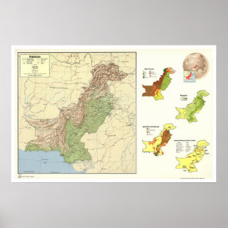 Pakistan - Detaillierte Karte - 1973 Poster