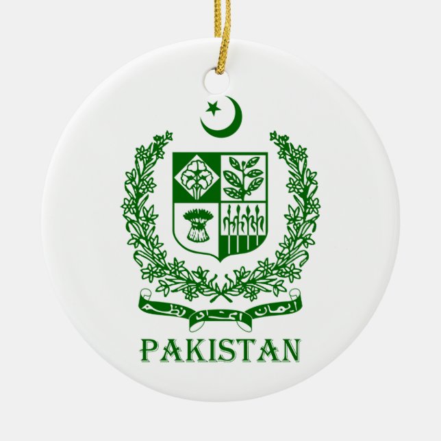 PAKISTAN - Emblem/Wappen/Flagge/Symbol Keramikornament (Vorne)