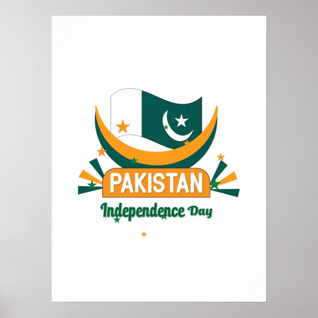 Pakistan Flag Pakistan Unabhängigkeitstag Poster (Vorne)