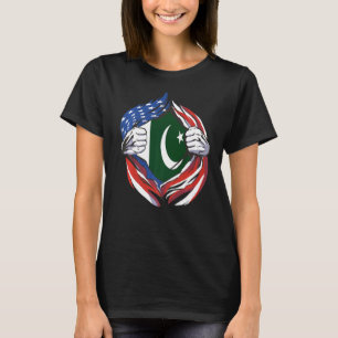 Pakistan Flagge Amerikas stolz auf mein pakistanis T-Shirt