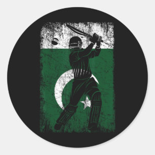 Pakistan-Flagge-Cricket-Trikot-Fan-Spieler-Trainer Runder Aufkleber