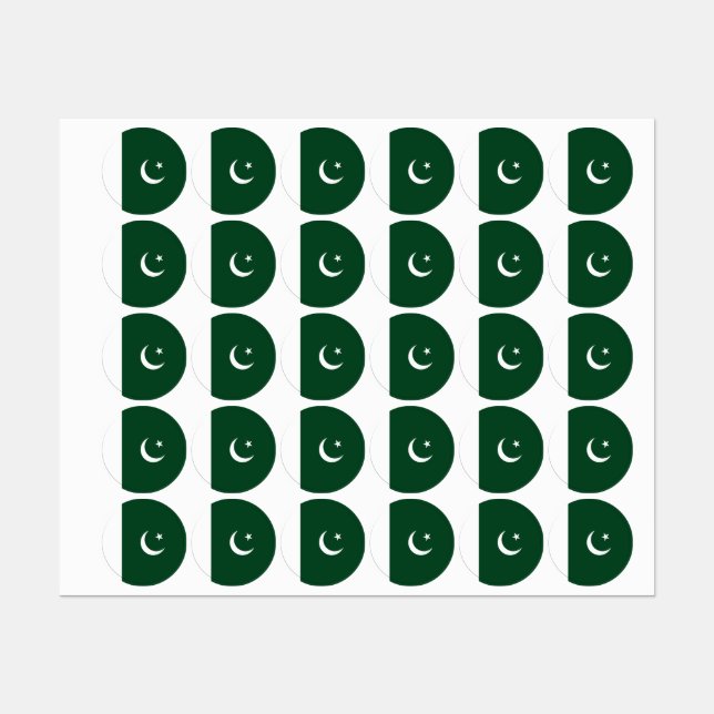Pakistan-Flagge Etiketten (Blatt)