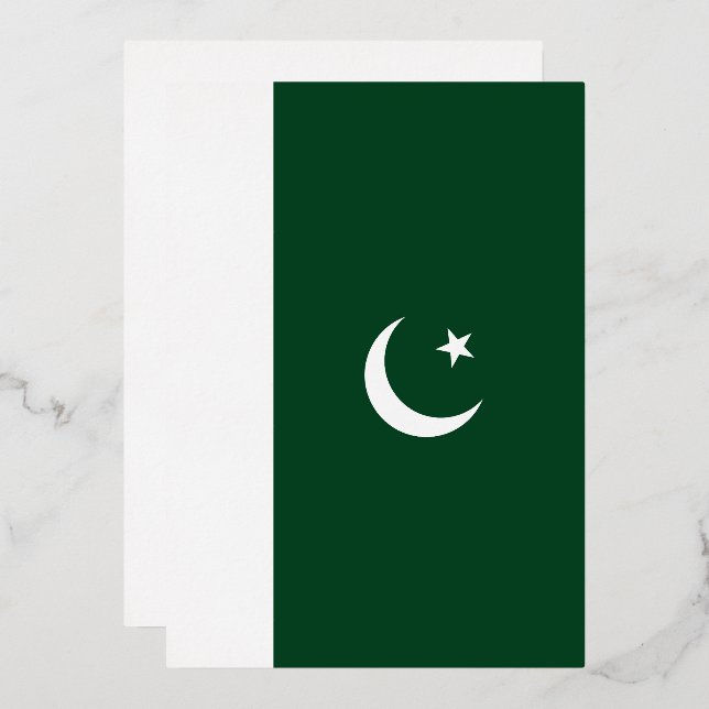 Pakistan-Flagge Folieneinladung (Vorderseite/Rückseite)
