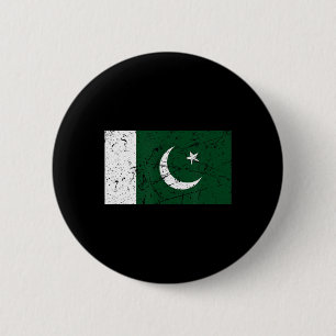 Pakistan-Flagge Grunge Retro-Bekleidung Souvenirs Button