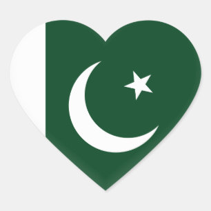 Pakistan-Flagge Herz-Aufkleber