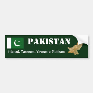 Pakistan-Flagge + Karte Aufkleber Autoaufkleber