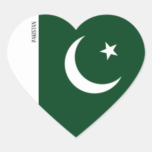 Pakistan-Flagge Patriotisch Herz-Aufkleber