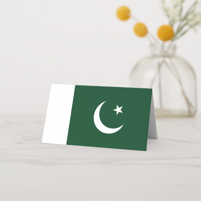 Pakistan-Flagge Platzkarte (Vorderseite)