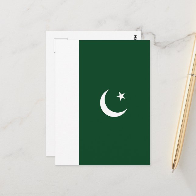 Pakistan-Flagge Postkarte (Vorderseite/Rückseite Beispiel)