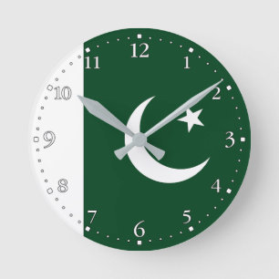 Pakistan-Flagge Runde Wanduhr